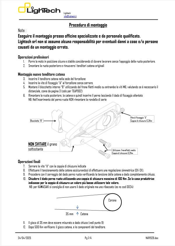 Kettenspanner LighTech BMW S1000RR K46 (09-18) TEBM002 - Image 6