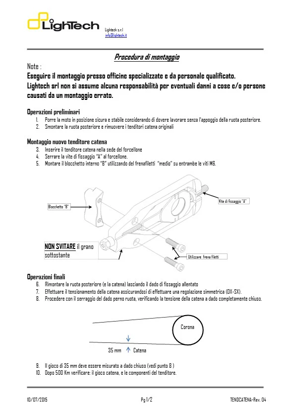 Kettenspanner LighTech Yamaha R6 RJ27 (17-26) TEYA006 - Image 5