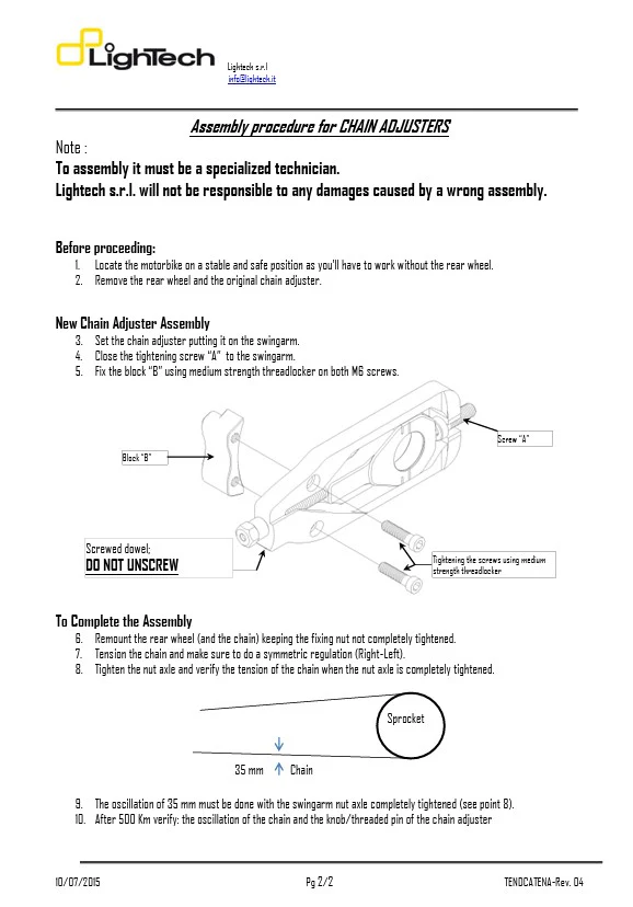 Kettenspanner LighTech Yamaha R6 RJ27 (17-26) TEYA006 - Image 6