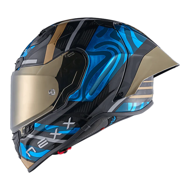 Nexx X.R3R Helm Swirl Carbon Himmelblau Gold 01XR323489780