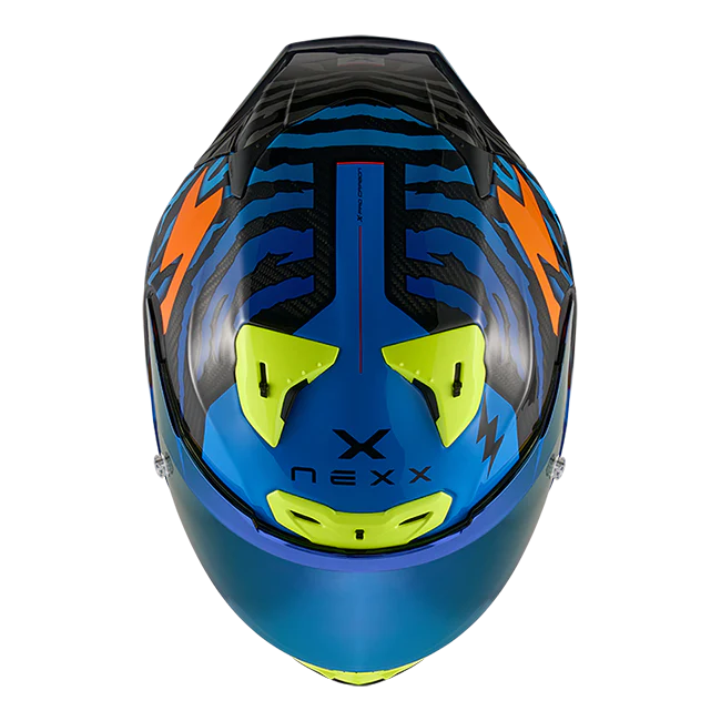 Nexx X.R3R Helm Ziger Carbon Orange Blau 01XR323513169 - Image 4