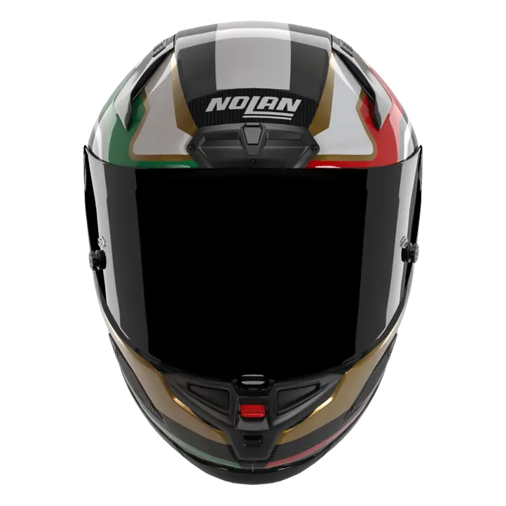 Nolan X-804 RS Helm Ultra Carbon Piega Gold/Rot/Grün 367 - Image 2