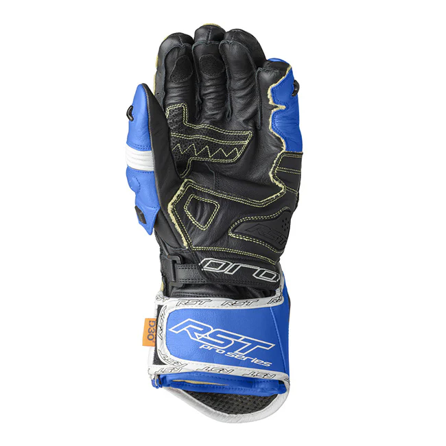 RST Pro Series GP D3O Motorrad Lederhandschuhe | Herren | Blau/Weiß | 103715 - Image 2