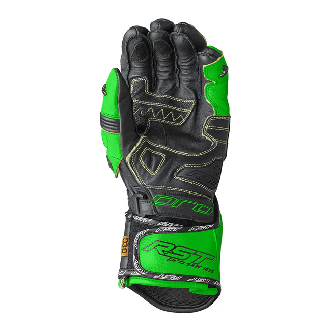 RST Pro Series GP D3O Motorrad Lederhandschuhe | Herren | Grün/Schwarz | 103715 - Image 2