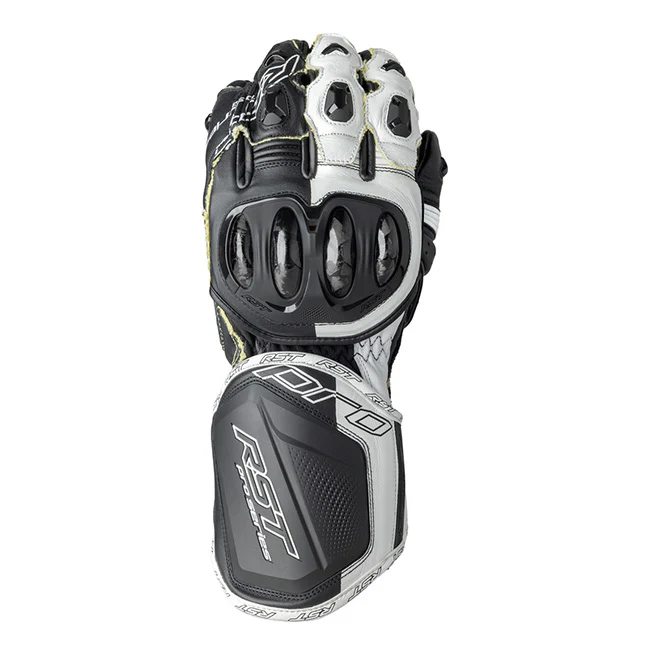 RST Pro Series GP D3O Motorrad Lederhandschuhe | Herren | Weiß/Schwarz | 103715