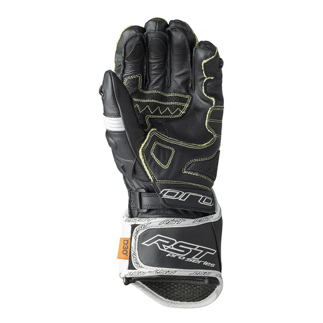 RST Pro Series GP D3O Motorrad Lederhandschuhe | Herren | Weiß/Schwarz | 103715 - Image 2