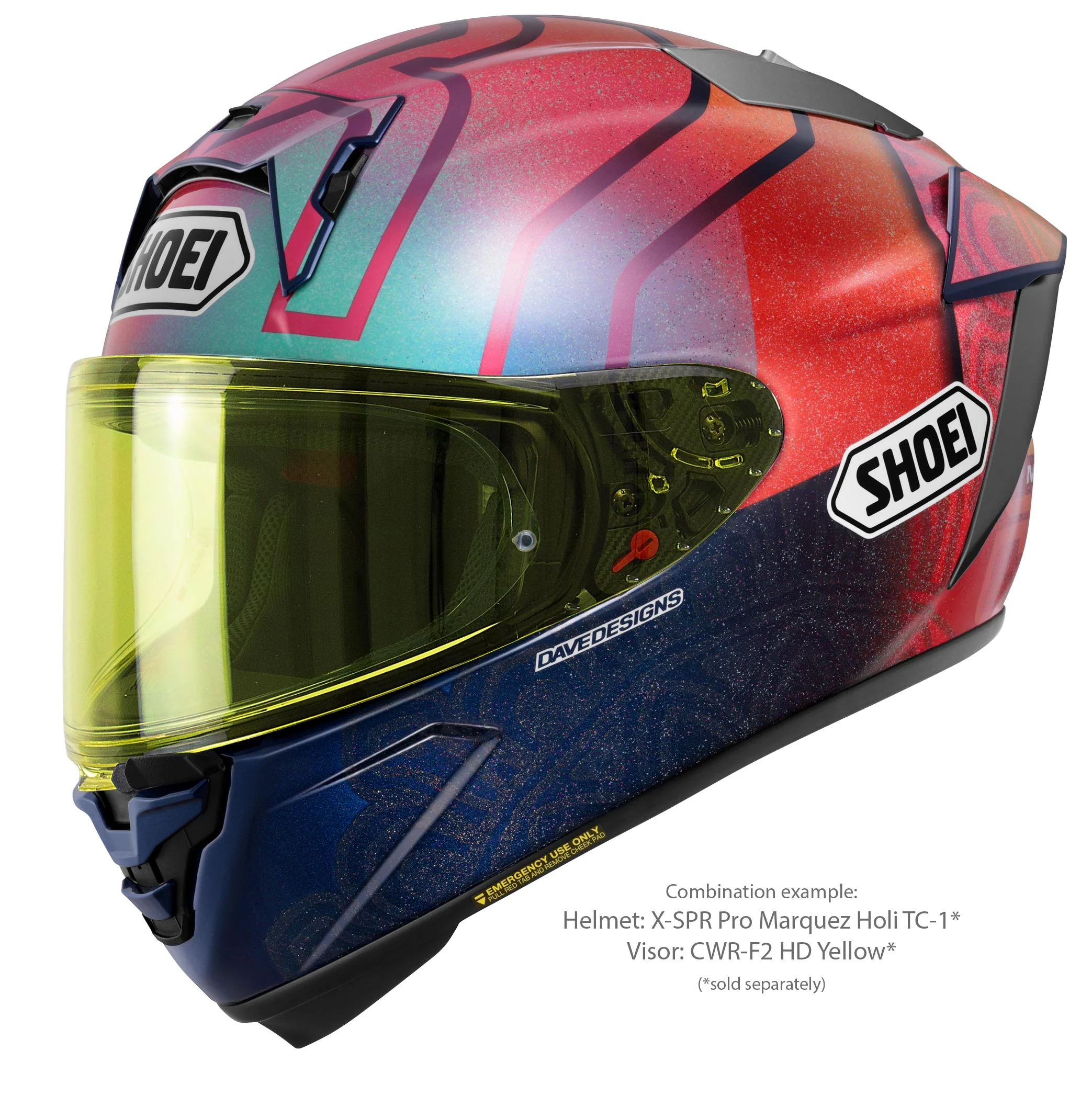 Shoei Visier X-SPR PRO (CWR-F2PN) High Definition Gelb - Image 2