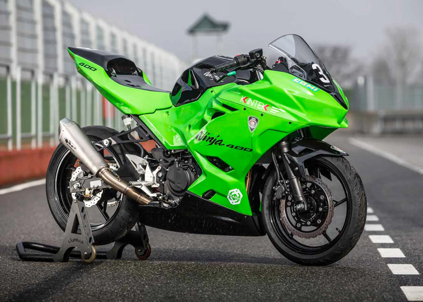 Spark Exhaust Komplettanlage Titanium Konix Kawasaki Ninja 400 (18-23) GKA8824T - Image 4