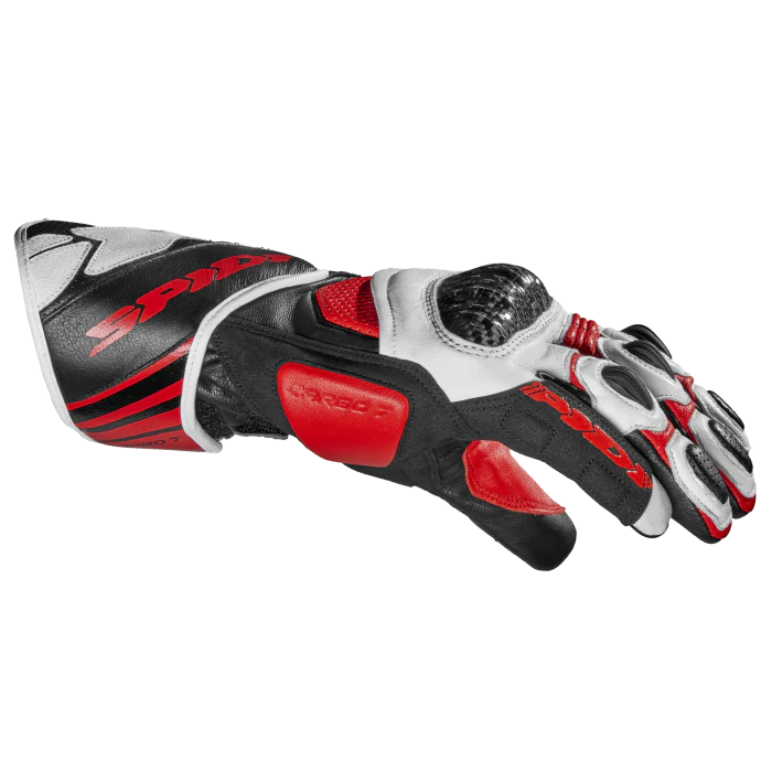 Spidi Carbo 7 Sport Motorrad Lederhandschuhe | Herren | Rot | A210014 - Image 3