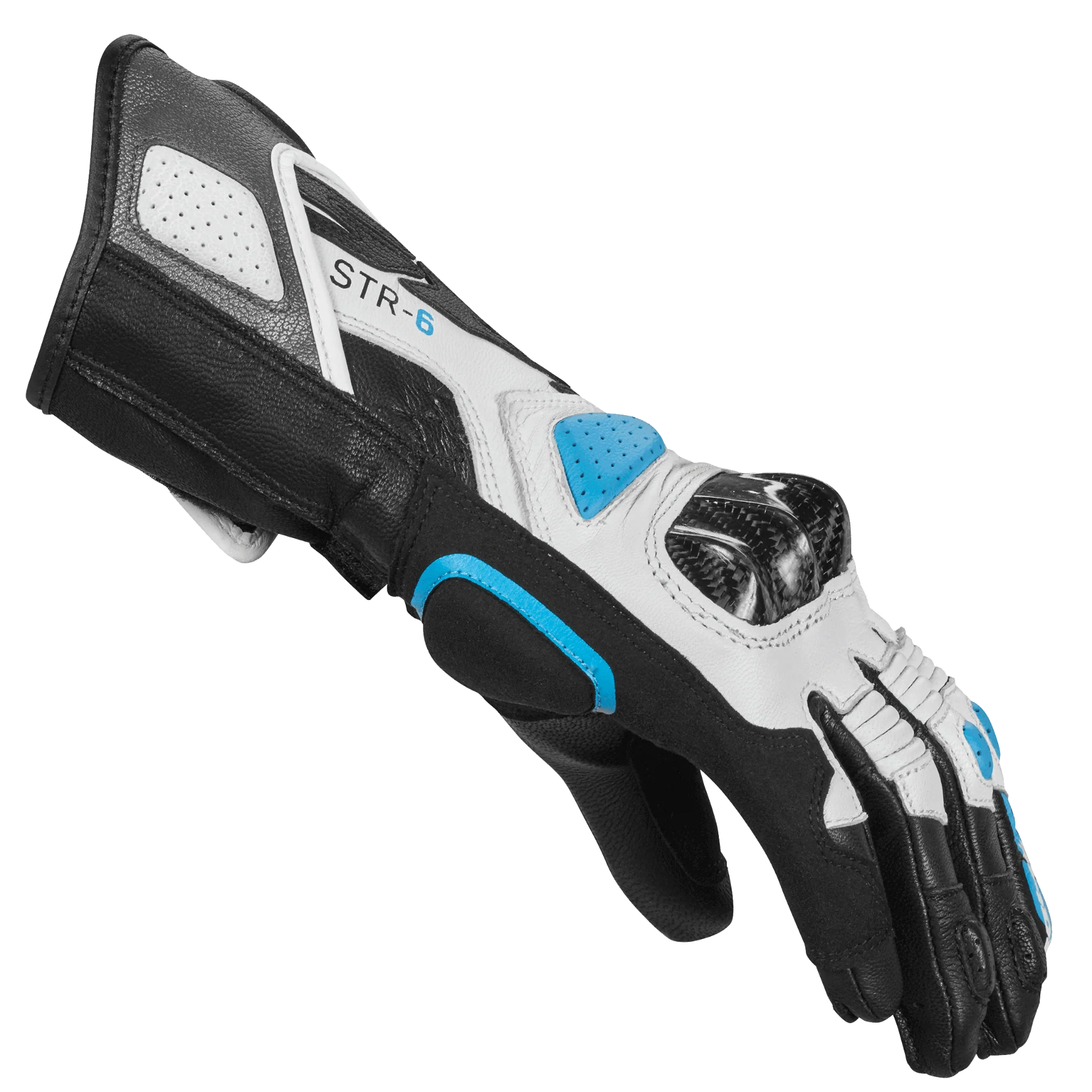 Spidi STR-6 Sport Motorrad Lederhandschuhe | Frauen | Grau/Weiß/Provence | A222302 - Image 3
