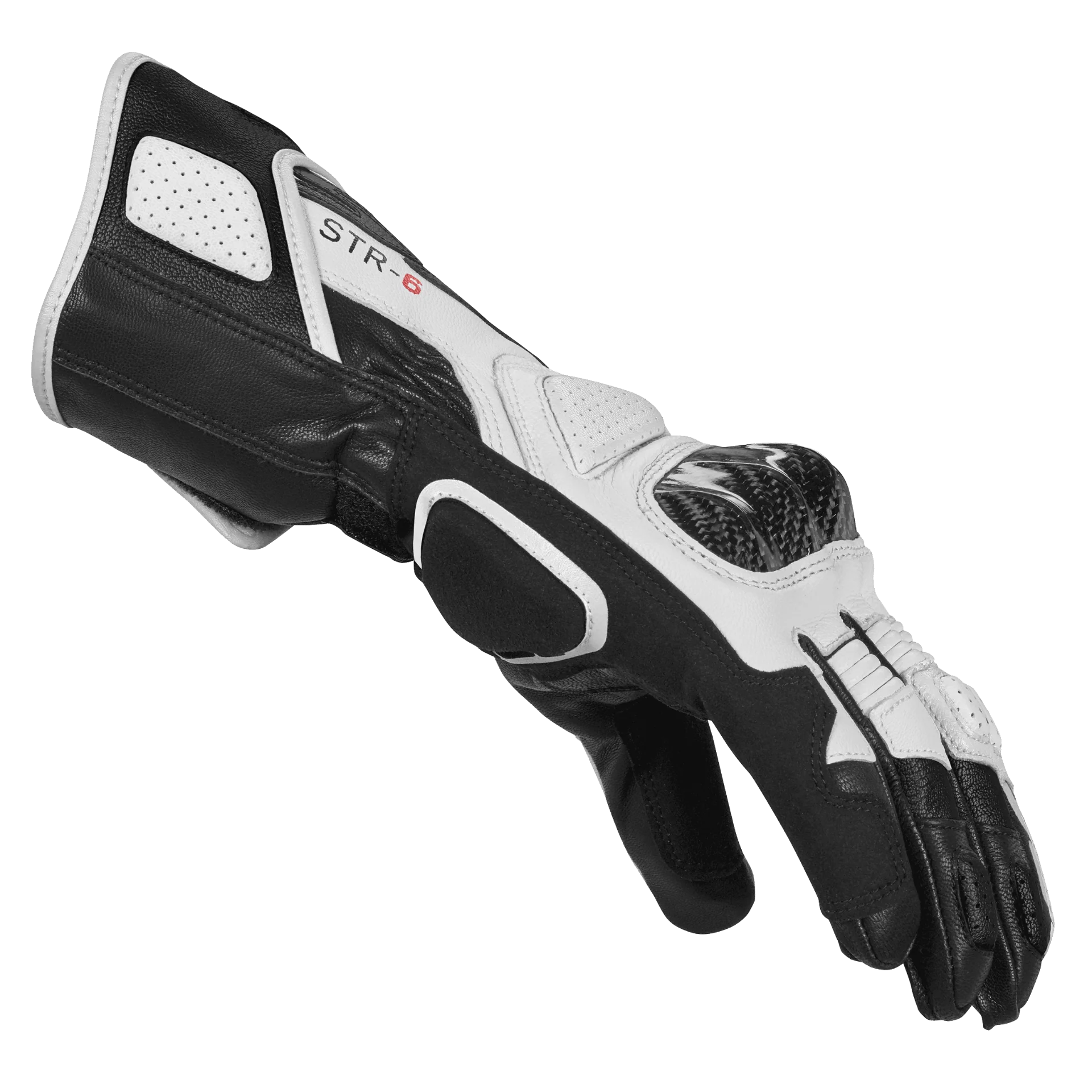 Spidi STR-6 Sport Motorrad Lederhandschuhe | Herren | Schwarz/Weiß | A221011 - Image 3