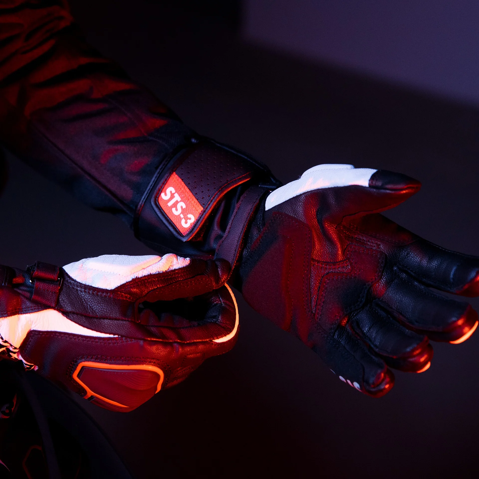 Spidi STS-3 Sport Motorrad Lederhandschuhe | Frauen | Schwarz/Fuchsia | A220545 - Image 4
