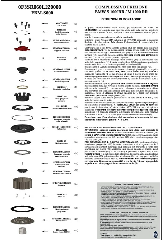 STM Trockenkupplung Kit BMW S1000RR K67 (19-26) KTT-2700 - Image 3