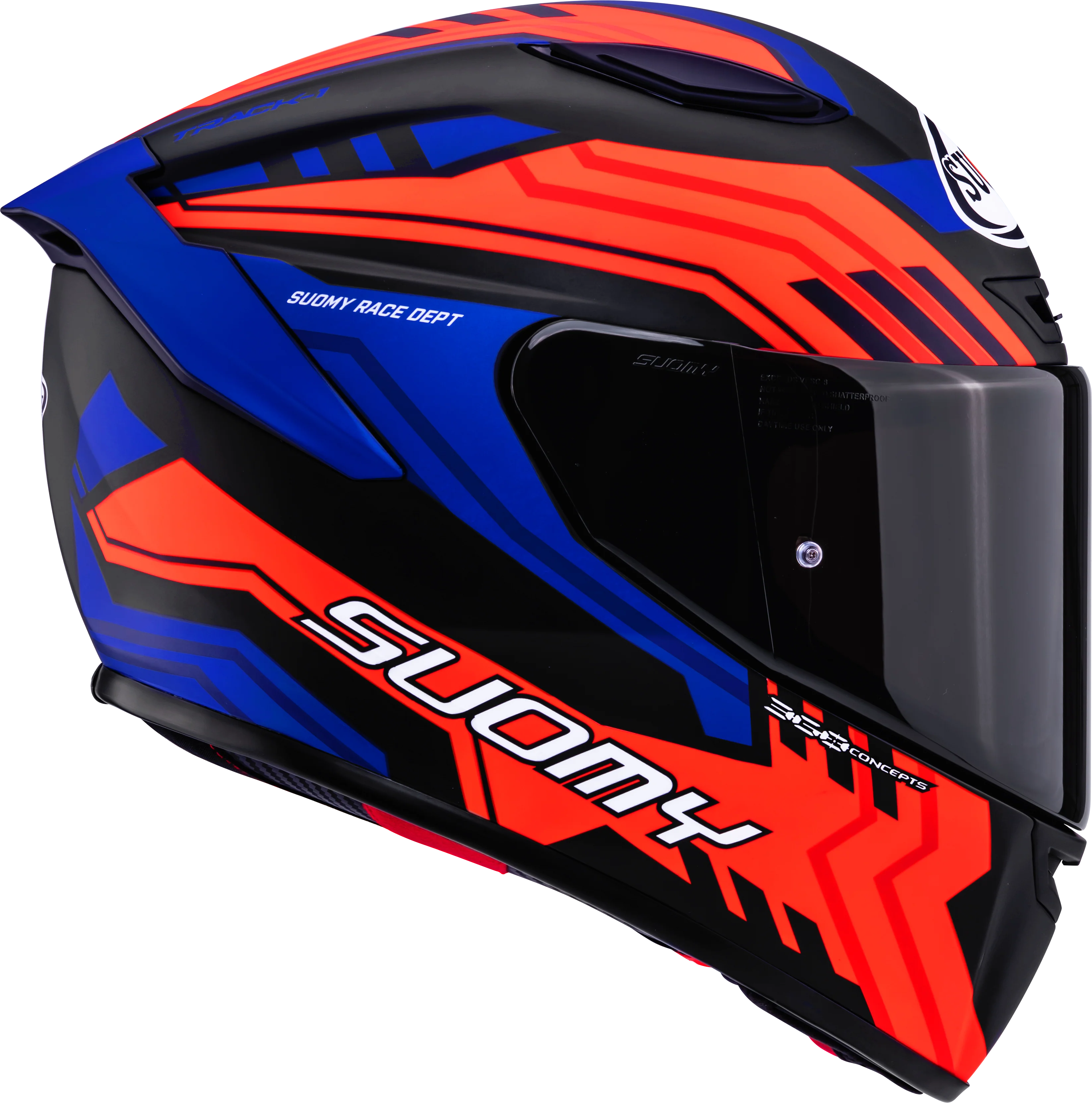 Suomy Track-1 Helm Framework Matt Schwarz/Rot/Blau K6T10024 - Image 4