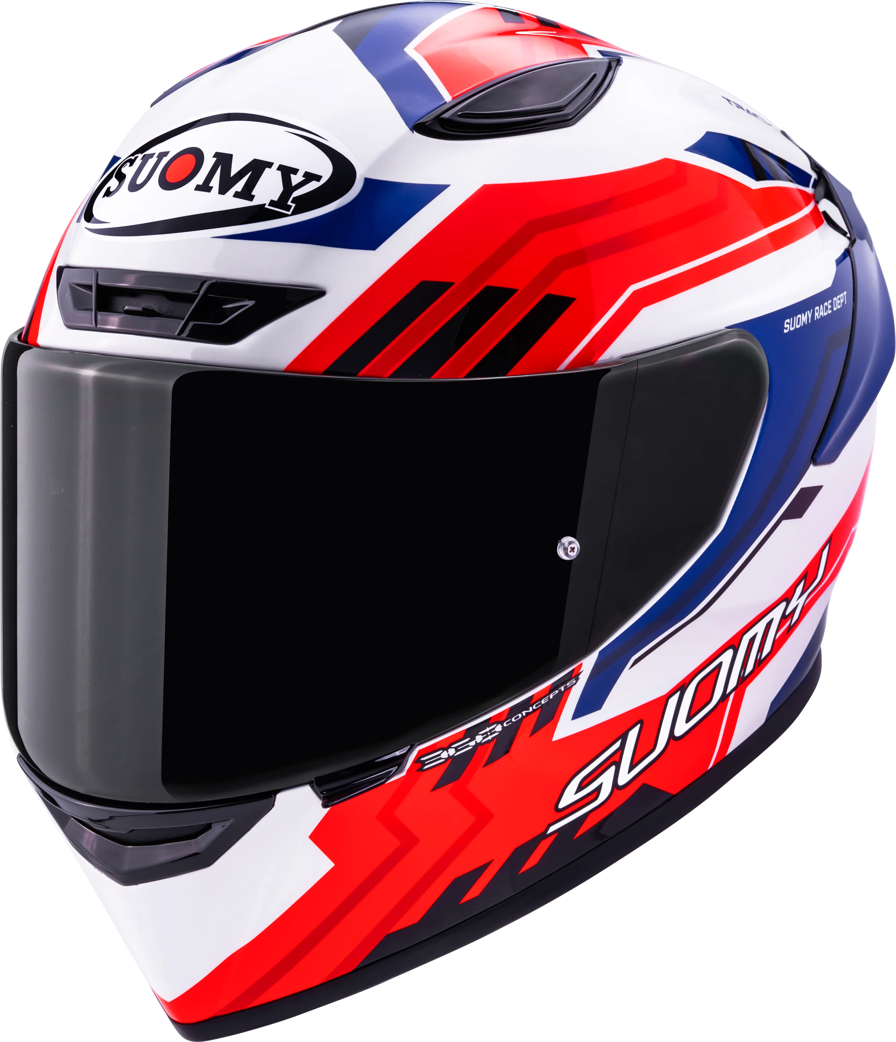 Suomy Track-1 Helm Framework Weiß/Rot/Blau K6T10023 - Image 8
