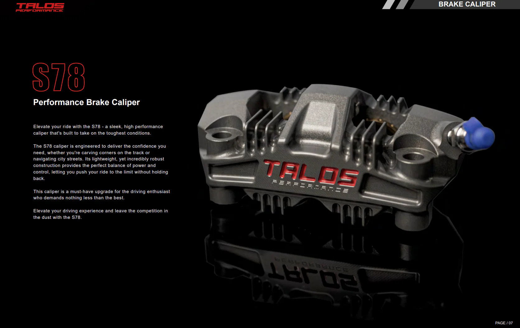 Talos S78 Monoblock P4 34/34 100mm Bremszange Vorne Links | X78.100.HD.L - Image 6