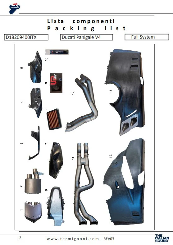 Termignoni Komplettanlage Titanium 4USCITE Ducati Panigale V4/S (18-24) D18209401TTX - Image 10