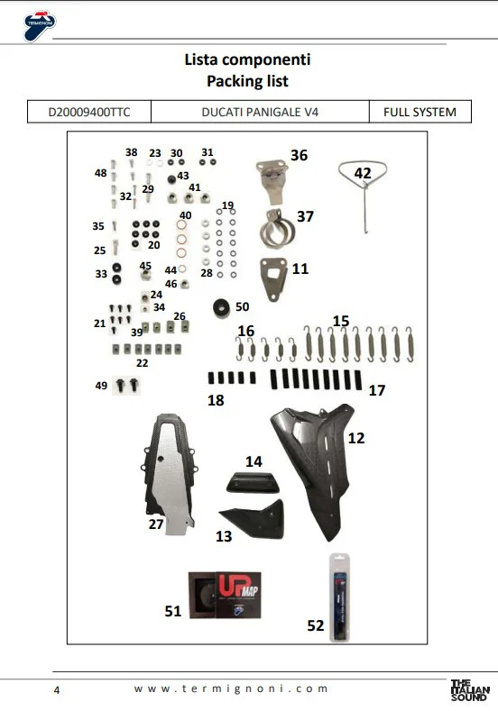 Termignoni Komplettanlage Titanium D200 RHT Ducati Panigale V4/S (18-24) D20009400TTC - Image 8