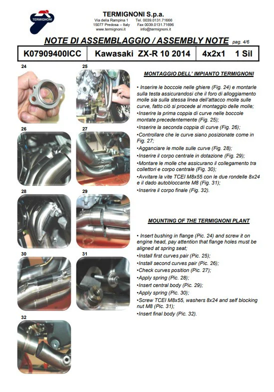 Termignoni Komplettanlage Titanium Kawasaki ZX-10 R/RR (16-20) K08010200TCC - Image 8