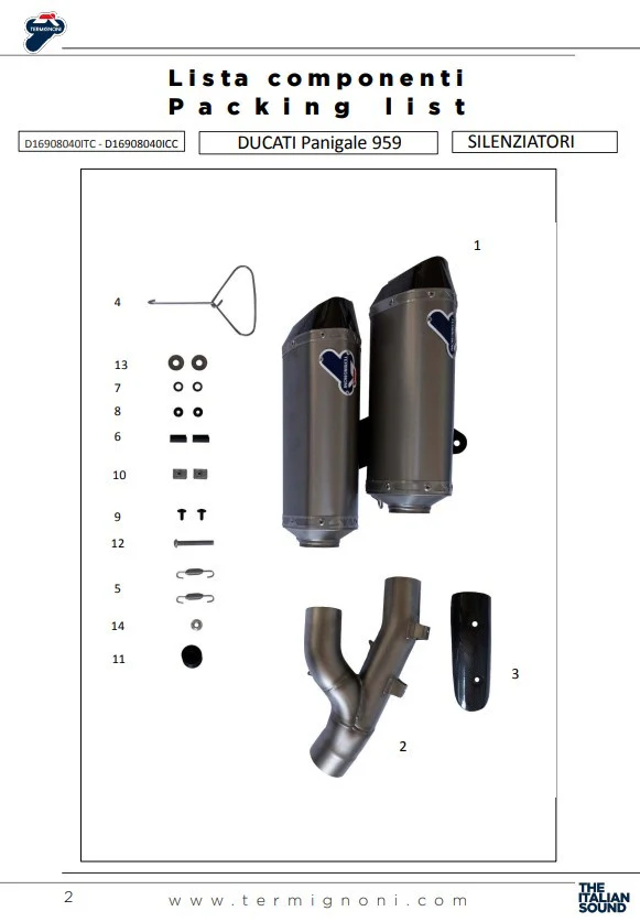 Termignoni Slip-On Force Titanium Ducati Panigale 959 (16-19) D16908040ITC - Image 6