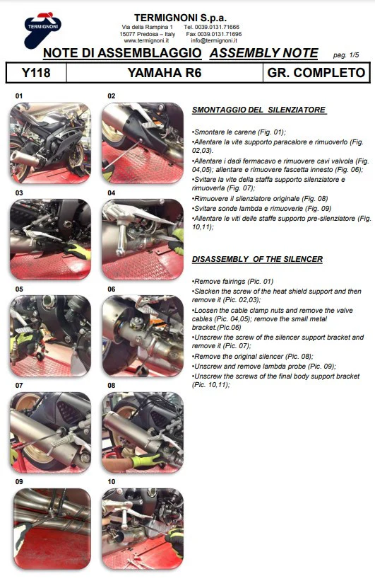 Termignoni Komplettanlage Titanium Kit-SSP Version Yamaha YZF-R6 (06-26) Y11810200TCC - Image 10