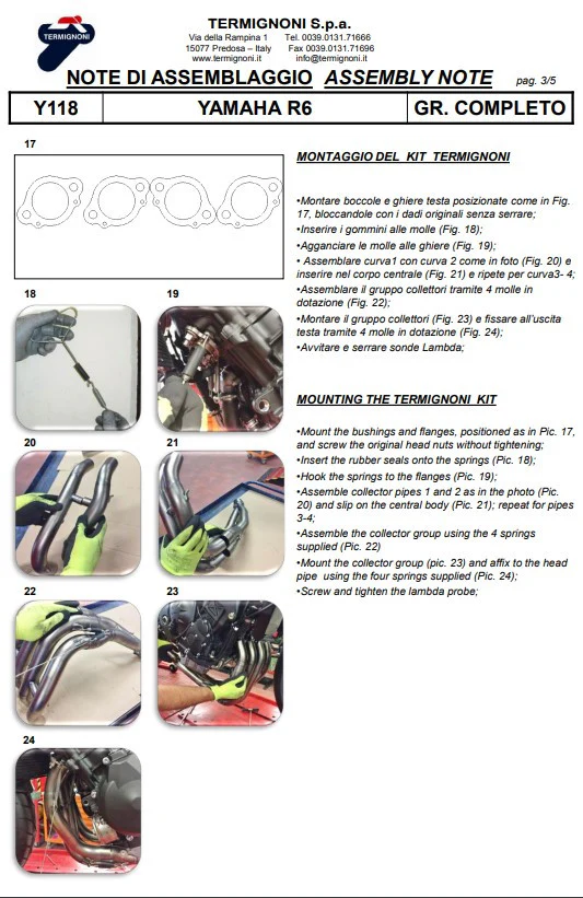 Termignoni Komplettanlage Titanium Kit-SSP Version Yamaha YZF-R6 (06-26) Y11810200TCC - Image 11