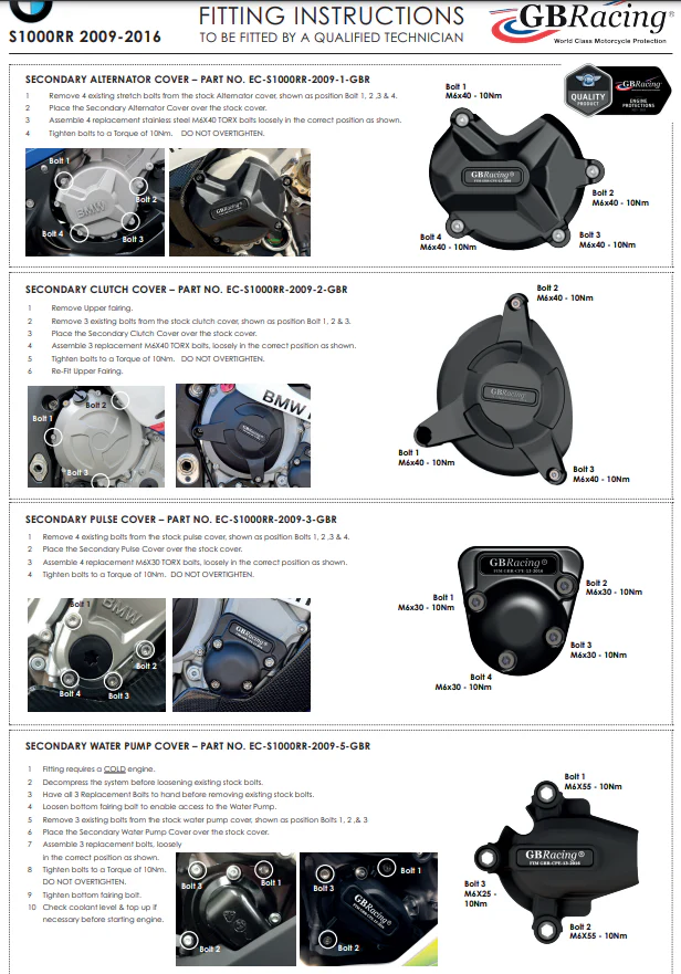 Wasserpumpen Protektor Schutzabdeckung GBRacing BMW S1000RR K46 (09-18) - Image 4