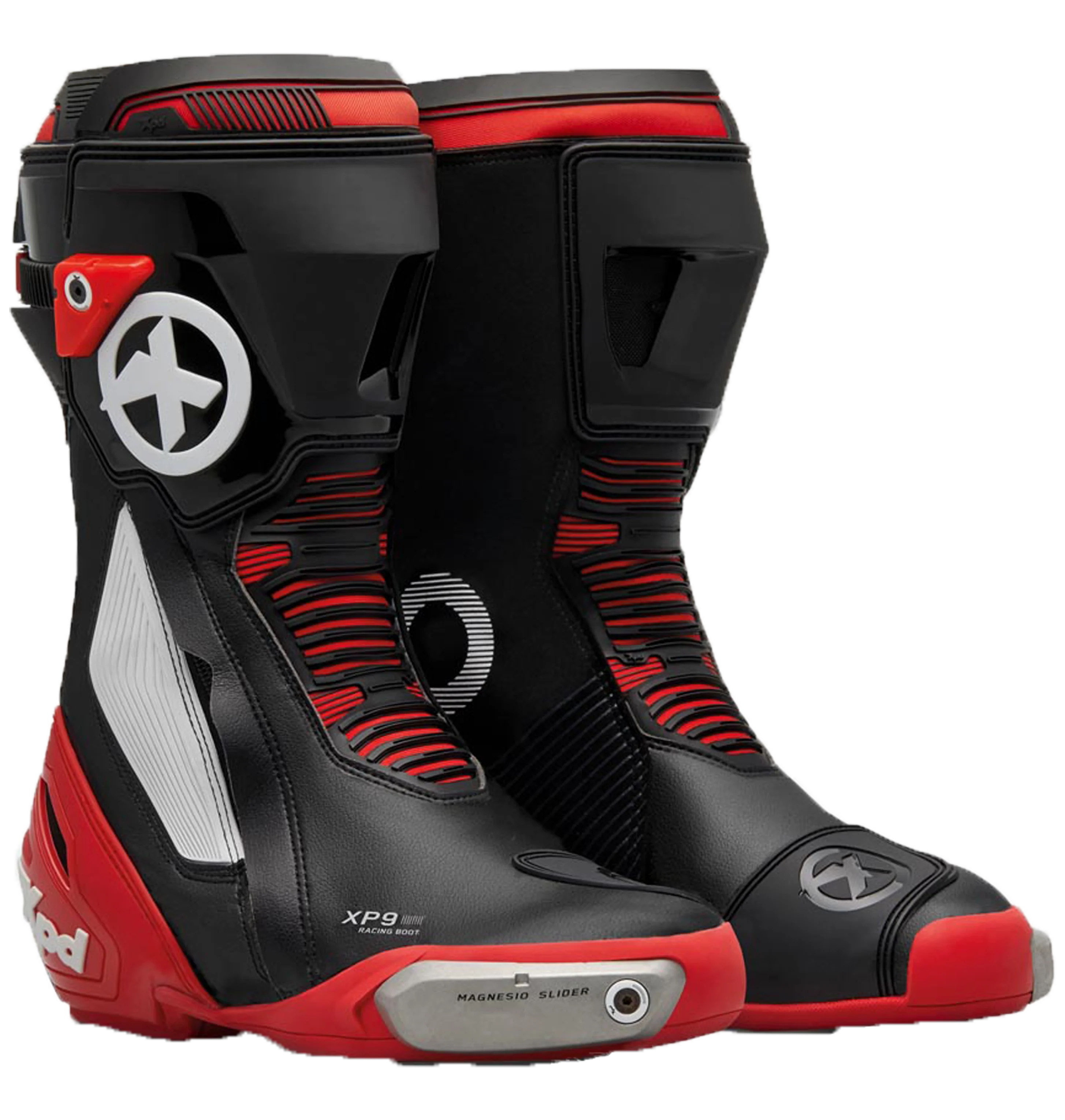 XPD XP9-S Racing und Straßen Motorradstiefel | Herren | Schwarz/Rot