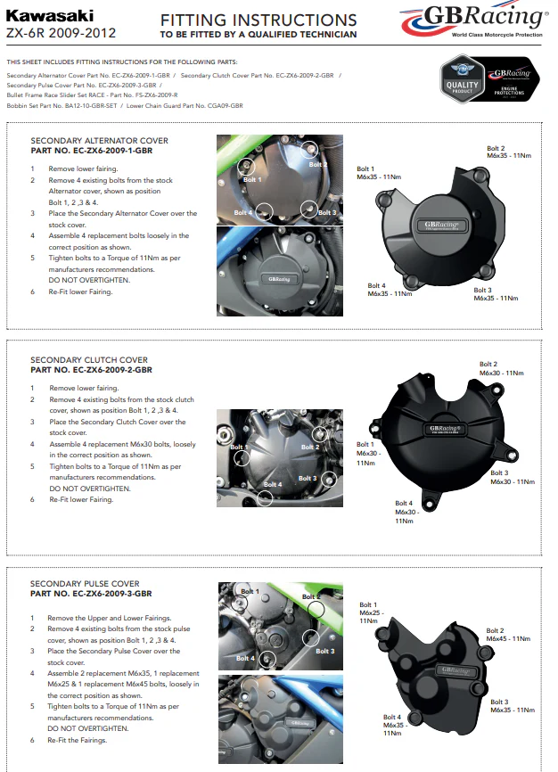 Zündung Protektor Schutzabdeckung GBRacing Kawasaki ZX-6R/636/RR (09-12) - Image 3