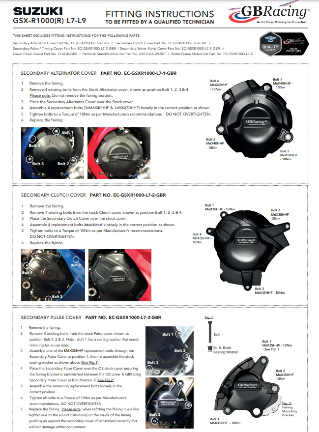 Zündung Protektor Schutzabdeckung GBRacing Suzuki GSX-R 1000 (17-23) - Image 4